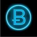 Bitcoin symbol neon on black