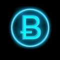 Bitcoin symbol neon on black