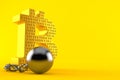 Bitcoin symbol with prison ball