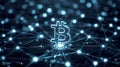 Bitcoin with Decentralized Network Connections Royalty Free Stock Photo