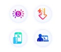 Bitcoin system, Energy drops and Contactless payment icons set. Online education sign. Vector Royalty Free Stock Photo