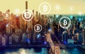 Bitcoin theme with New York City