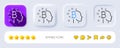 Bitcoin think line icon. Cryptocurrency head sign. Neumorphic buttons. Vector