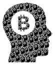 Bitcoin Thinking Icon Recursion Composition Royalty Free Stock Photo