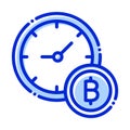 Bitcoin time value, value of bitcoin, value of time, bitcoin fully editable vector icons Royalty Free Stock Photo