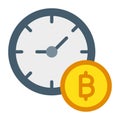 Bitcoin time value, value of bitcoin, value of time, bitcoin fully editable vector icons Royalty Free Stock Photo