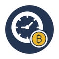 Bitcoin time value, value of bitcoin, value of time, bitcoin fully editable vector icons Royalty Free Stock Photo
