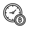 Bitcoin time value, value of bitcoin, value of time, bitcoin fully editable vector icons Royalty Free Stock Photo