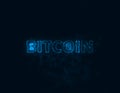 Bitcoin title with plexus effect. Connected lines with dots. Lines title plexus Royalty Free Stock Photo
