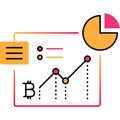 Bitcoin trade graph chart icon blockchain vector