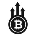 Bitcoin trade grow icon, simple style
