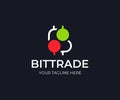 Bitcoin trade logo template. Bitcoin stock market vector design