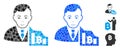 Bitcoin Trader Mosaic Icon of Round Dots
