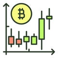 Bitcoin Trading vector Cryptocurrency Trade colored icon or symbol