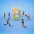 Bitcoin under attack - 3D Illustration