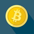 Bitcoin vector icon as golden coin