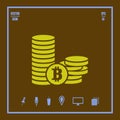 Bitcoin monet vector icon Royalty Free Stock Photo