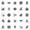 Bitcoin vector icons set