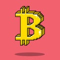 bitcoin illustration, bitcoin pixel