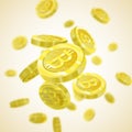 Bitcoin Vector illustration of a realistic pattern background