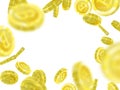 Bitcoin Vector illustration of a realistic pattern background 3d golden coins