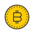 Bitcoin vector, Online shopping filled style icon editable outline