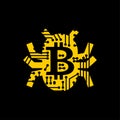 Bitcoin virus bug. Digital currency computer virus