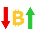 Bitcoin Volatility Flat Icon Image