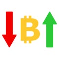 Bitcoin Volatility Flat Icon Symbol