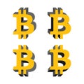 Bitcoin volume logo, icons with different sides