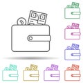 Bitcoin wallet multi color icon. Simple thin line, outline vector of bitcoin blockchain icons for ui and ux, website or mobile Royalty Free Stock Photo