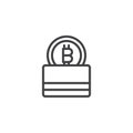 Bitcoin wallet outline icon