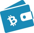 Bitcoin wallet symbol. Money purse business symbols. Flat vector illustration symbol. Royalty Free Stock Photo