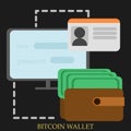 Bitcoin wallet vector illustration