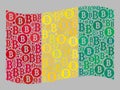 Bitcoin Waving Guinea Flag - Mosaic of Bitcoin Currency Symbols