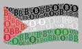 Bitcoin Waving Palestine Flag - Mosaic of Bitcoin Currency Symbols
