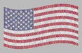 Bitcoin Waving USA Flag - Mosaic with Bitcoin Currency Icons Royalty Free Stock Photo