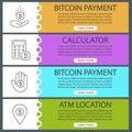 Bitcoin web banner templates set Royalty Free Stock Photo