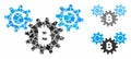 Bitcoin wheels rotation Composition Icon of Irregular Pieces