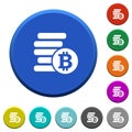 Bitcoins beveled buttons Royalty Free Stock Photo