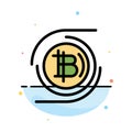 Bitcoins, Bitcoin, Block chain, Crypto currency, Decentralized Abstract Flat Color Icon Template