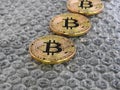 Bitcoins on bubble Background Royalty Free Stock Photo