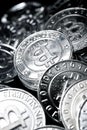 Bitcoins concept view Royalty Free Stock Photo