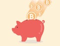 Bitcoins falling to piggy bank