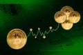 Bitcoins.Financial growth concept,bitcoin and chart