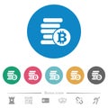 Bitcoins flat round icons