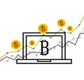 Bitcoins investment business icons