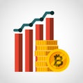 Bitcoins investment business icons