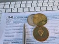 Bitcoins are reported on the US personal income tax return Form 1040