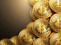 Bitcoins Show Only On Right Side Of Image With Som Royalty Free Stock Photo